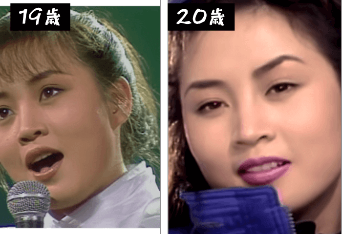 韓国女優キム・ヘス
19歳（左）写真
20歳（右）写真